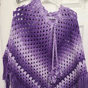 Handmade crochet girls shawl